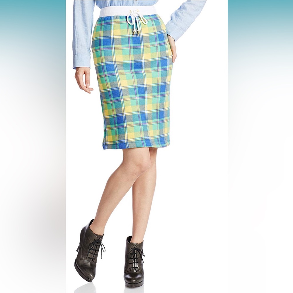 Joyrich Cotton Plaid skirt drawstring waist